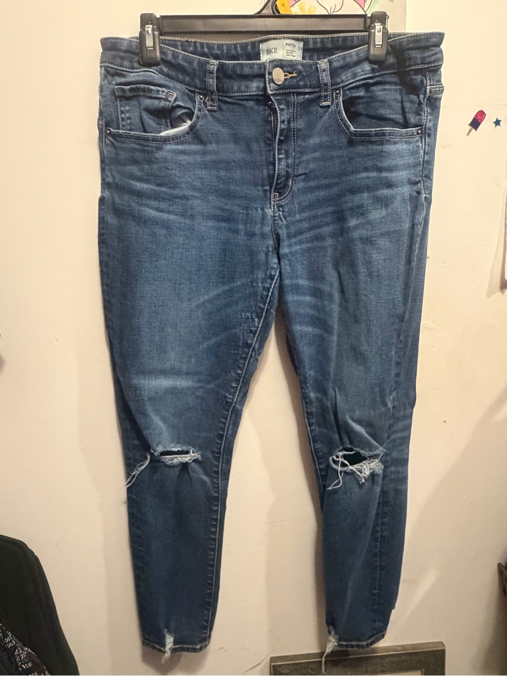 Buckle Women's Distressed Dark Blue Skinny Jeans